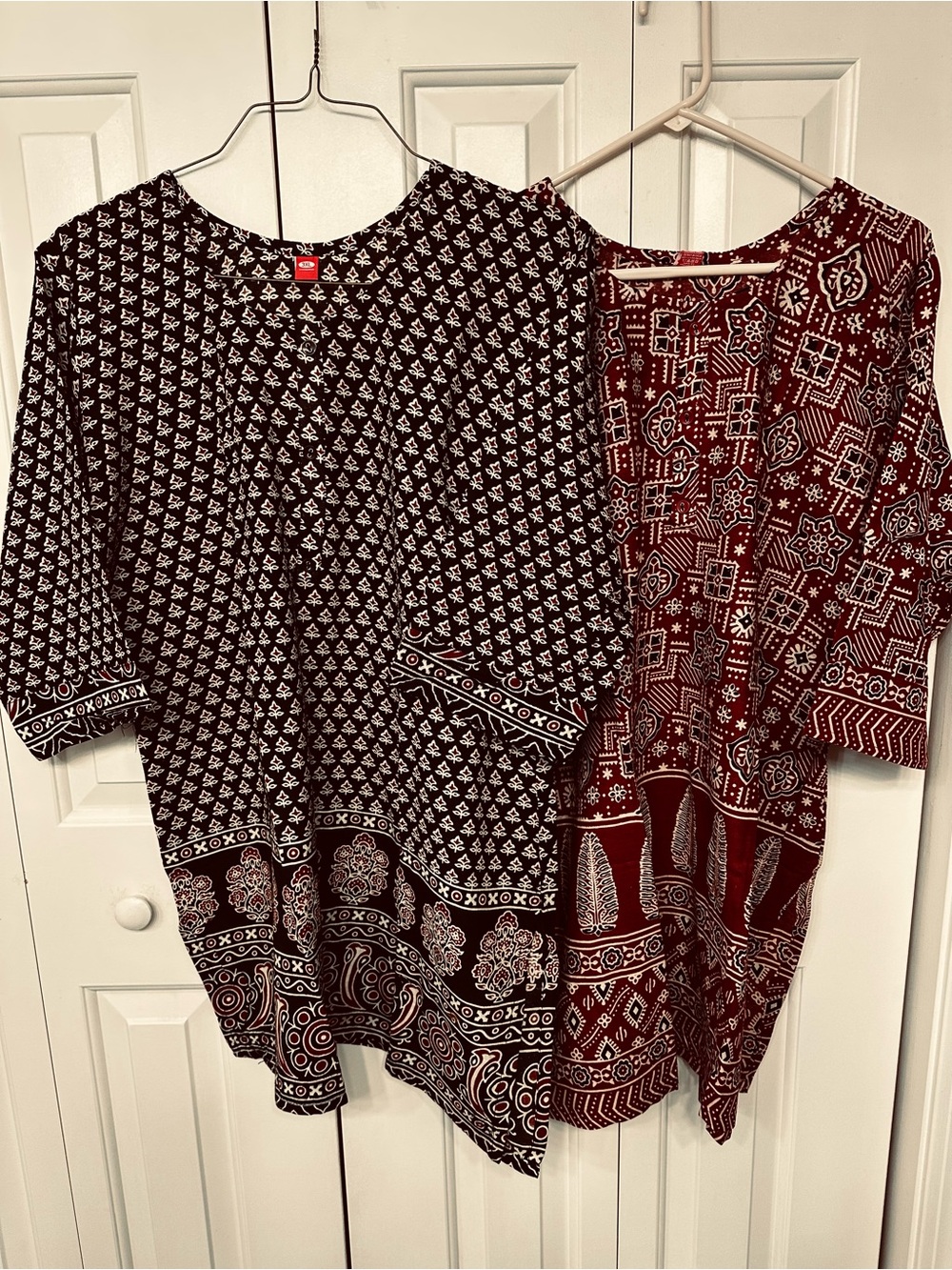 Bundle of two Boho Printed Tunic Top - Red and black size 23”